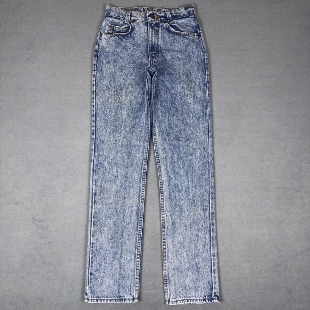 Vintage 80s Levis Student Fit Orange Tab Acid Wash‎ Jeans USA Made W26 L30